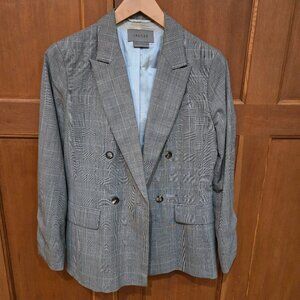Jaeger Women's Lined Jacket Blazer Size 10 Color Black and White Pattern Used